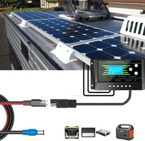 img 3 attached to 🔌 JoinWin MFG SAE to 8mm Adapter Cable - 47.2inch/1.2M Length - Works with GZ Yeti Portable Power Stations and Solar Panels - Ideal for Solar Charge Controllers