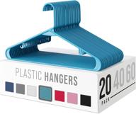 👕 durable plastic clothes hangers: heavy-duty, 20, 40 & 60-pack options in vibrant colors - lightweight, space-saving laundry hangers (20-pack, blue) логотип