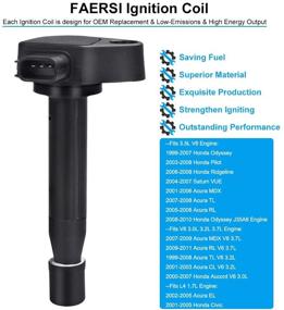 img 3 attached to 🔥 Зажигательная Катушка FAERSI, 6 штук, замена V6 3.0L 3.2L 3.5L - Honda Accord Odyssey Pilot, Acur-a MDX TL RL CL, Saturn VUE, UF242 90919-02247 30520P8EA01 30520P8FA01 30520RCAA02