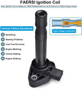 img 1 attached to 🔥 Зажигательная Катушка FAERSI, 6 штук, замена V6 3.0L 3.2L 3.5L - Honda Accord Odyssey Pilot, Acur-a MDX TL RL CL, Saturn VUE, UF242 90919-02247 30520P8EA01 30520P8FA01 30520RCAA02
