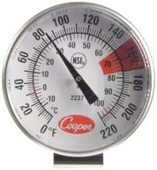 cooper - 123186 cooper-atkins 2237-04-8 stainless steel bi-metal espresso milk frothing thermometer: temperature range -10 to 104°c logo