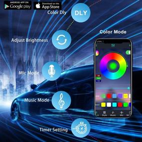 img 2 attached to AKEPO Interior Car Lights, Multi-color RGB LED Car Strip Lights with Bluetooth APP Control, 5-in-1 Ambient Lighting Kit featuring 236 inches Fiber Optic and Sound Active Function