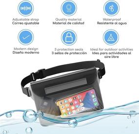 img 3 attached to 🌊 Canotagio Waterproof Pouch with Waist Strap - Ultimate Dry Bag for Kayak, Beach & More | Men's Fanny Pack - Keeps Your Belongings Safe & Dry | Water-Resistant Clear Design in Black