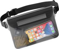 🌊 canotagio waterproof pouch with waist strap - ultimate dry bag for kayak, beach & more | men's fanny pack - keeps your belongings safe & dry | water-resistant clear design in black логотип