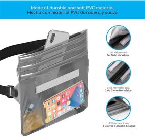 img 1 attached to 🌊 Canotagio Waterproof Pouch with Waist Strap - Ultimate Dry Bag for Kayak, Beach & More | Men's Fanny Pack - Keeps Your Belongings Safe & Dry | Water-Resistant Clear Design in Black