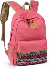 img 4 attached to Timeless Style and Functionality: Leaper Vintage College Backpack Bookbag