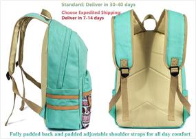 img 3 attached to Timeless Style and Functionality: Leaper Vintage College Backpack Bookbag