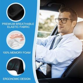 img 2 attached to Premium Lumbar Support Pillow for Car Seat – Revolutionary Memory Foam Lower Back Cushion for Optimum Comfort and Pain Relief in Waist & Hip - Ideal for Car, Office Chair, Recliner - Elegant Black Design