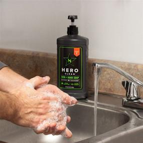 img 3 attached to Hero Clean 2 in 1 Liquid Hand Soap & Dish Soap, Ultimate Power for Challenging Cleaning Projects, All-in-One Bottle, Premium Grease Cutter – Revolutionary Scrub Free Technology (Juniper Scent)