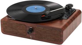 img 4 attached to 🎶 MUSITREND Vintage Record Player Turntable - 3-Speed Bluetooth Vinyl Player with Built-in Stereo Speaker for LP Records - Nostalgic Brown Phonograph