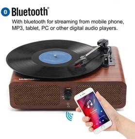 img 3 attached to 🎶 MUSITREND Vintage Record Player Turntable - 3-Speed Bluetooth Vinyl Player with Built-in Stereo Speaker for LP Records - Nostalgic Brown Phonograph