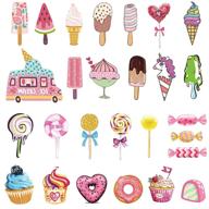 🍦 180pcs ooopsi ice cream temporary tattoos for kids - sweet summer tattoos sticker pack for girls - ice cream, lollies, cookies, cakes - ideal for birthday parties, decorations, and favors - 17 sheets included logo