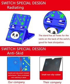 img 2 attached to 🎮 FXICAI Nintendo Switch Stand - Animal Crossing Angle Adjustable Playstand for Switch, Switch Lite, and Switch OLED - Portable, Foldable, Compact Non-Slip Bracket in Blue