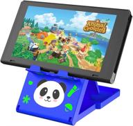 🎮 fxicai nintendo switch stand - animal crossing angle adjustable playstand for switch, switch lite, and switch oled - portable, foldable, compact non-slip bracket in blue logo