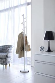 img 2 attached to 🌳 White Yamazaki Home Rack Tree - Standing Coat and Hat Hanger Combo, Uni-Sized