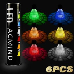 img 3 attached to 🏸 ACMIND 6-Pack LED Nylon Badminton Shuttlecocks - Glow-in-the-Dark Birdies for Outdoor and Indoor Sports - Light-up Shuttlecock Birdie Balls Set for Backyards