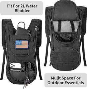 img 2 attached to 🦈 SHARKMOUTH Tactical Hydration Backpack with 2L Water Bladder - Perfect for Hiking, Running, Men, Women, and Kids