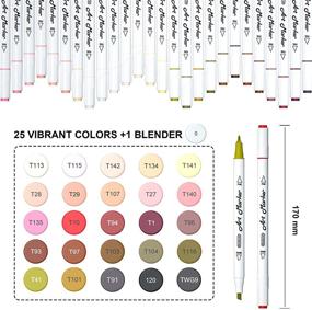 img 3 attached to 🎨 26 Colors Skin Tone & Hair Art Markers, Shuttle Art Dual Tip Alcohol Based Flesh-Color Marker Pens Set Contains 1 Blender - Ideal for Kids & Adults Portrait, Comic, Anime, Manga, Illustration...