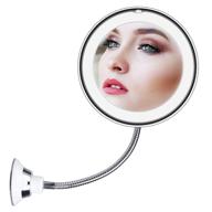 brightown 7x magnifying led lighted makeup mirror with suction cup, 7" flexible goose-neck wall mirror with 360° swivel, cordless led vanity mirror for shower bathroom" —> "brightown 7x magnifying led lighted makeup mirror with suction cup | flexible goose-neck wall mirror | 360° swivel | cordless led vanity mirror for shower bathroom logo