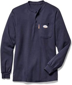 img 1 attached to Rasco Flame-Resistant Orange Henley Sleeve Men's Clothing and Shirts