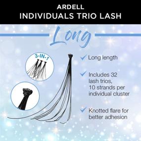img 2 attached to Ardell Long Black False Eyelashes Individual Trios - 4 Pack, Enhanced for SEO