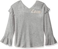 amy byer ruffle sleeve heather logo