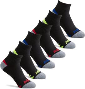 img 4 attached to Prince Boys' Athletic Ankle Socks - Cushioned Quarter Length for Active Kids (6 Pairs)