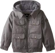 🧥 faux wool bomber coat with hood for little boys - ixtreme logo