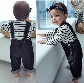 img 2 attached to 👶 Adorable Girls' Newborn Toddler Jumpsuit Overalls: Fashionable Clothing in Jumpsuits & Rompers