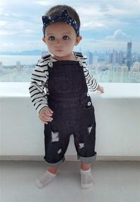 img 3 attached to 👶 Adorable Girls' Newborn Toddler Jumpsuit Overalls: Fashionable Clothing in Jumpsuits & Rompers