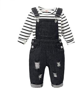 img 4 attached to 👶 Adorable Girls' Newborn Toddler Jumpsuit Overalls: Fashionable Clothing in Jumpsuits & Rompers