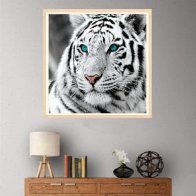 img 3 attached to 🐯 Комплект для творчества "SUNKOO Tiger Diamond Painting" для взрослых - полный набор, тигр из бриллиантов с картины с вышивкой стразами, декор домашней стены - 12x12 дюймов.