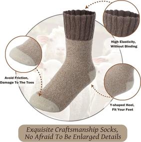 img 1 attached to 🧦 Winter Warm Wool Socks for Women - Set of 3 Pairs, Vintage Cozy Gifts - Women's Thick Knit Socks, Fashionable Soft Crew Hiking Socks, Ideal Women's Gifts