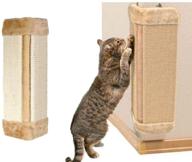 🐱 cyclamen9 20-inch wall mounted hanging natural sisal cat scratching mat - door/wall protecting corner with wall fixing logo