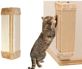 img 4 attached to 🐱 Cyclamen9 20-inch Wall Mounted Hanging Natural Sisal Cat Scratching Mat - Door/Wall Protecting Corner with Wall Fixing