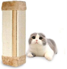 img 3 attached to 🐱 Cyclamen9 20-inch Wall Mounted Hanging Natural Sisal Cat Scratching Mat - Door/Wall Protecting Corner with Wall Fixing