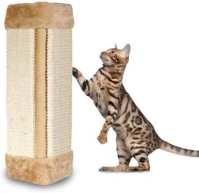 img 2 attached to 🐱 Cyclamen9 20-inch Wall Mounted Hanging Natural Sisal Cat Scratching Mat - Door/Wall Protecting Corner with Wall Fixing