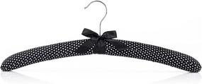 img 3 attached to 👗 HANGERWORLD 10 Black White Polka Dot 17inch Satin Padded Top Garment Clothes Coat Hangers - Chic and Practical Storage Solution