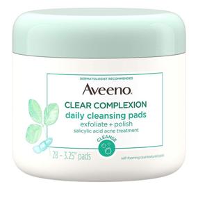 img 4 attached to 🧖 Aveeno Active Naturals Clear Complexion Daily Cleansing Pads, 28 Count (2 Pack)