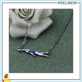 img 1 attached to 🏊 Swimming Gift Necklace Swimmer Pendant Charm for Girls, Swimming Jewelry Swim Team Necklace – Perfect Gift for Swimming Lovers