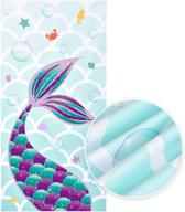 🧜 pool mermaid party supplies - sand-free microfiber beach camping towel | quick-dry & water absorption bath swim towel | travel beach, 30" x 60 logo