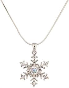 img 2 attached to ❄️ Snowflake Charm Necklace - Lux Accessories Frozen Delicate Winter