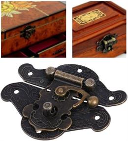 img 2 attached to 💼 Vintage Latch Hasp Pad for Wooden Box Jewelry Case Cabinet - Set of 3