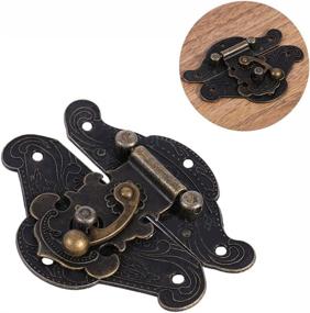 img 1 attached to 💼 Vintage Latch Hasp Pad for Wooden Box Jewelry Case Cabinet - Set of 3