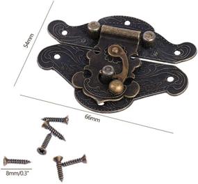 img 3 attached to 💼 Vintage Latch Hasp Pad for Wooden Box Jewelry Case Cabinet - Set of 3