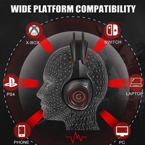 img 3 attached to 🎧 High-Quality PS5 Gaming Headset with 7.1 Surround Sound, Mic Mute, RGB LED Light - PC, Xbox One, PS5, PS4, Nintendo Switch, Mac Compatible (RED)