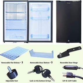 img 3 attached to 🌬️ Smad 1.7 cu ft Portable Single Door Absorption Mini Fridge with Lock, No Noise & Adjustable Foot – Reversible Door for Versatile Placement