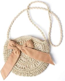 img 4 attached to Kadell Straw Shoulder Bag for Women - Handmade Hemp Rope Crossbody Bag, Perfect for Travel, Outing, and Dating, with Charming Bow Accent - Ideal for Girls and Ladies