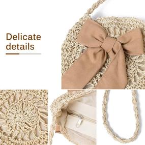 img 2 attached to Kadell Straw Shoulder Bag for Women - Handmade Hemp Rope Crossbody Bag, Perfect for Travel, Outing, and Dating, with Charming Bow Accent - Ideal for Girls and Ladies