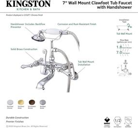 img 1 attached to 🛁 Enhance Your Bathtub's Elegance with Kingston Brass CC52T1 Vintage Leg Tub Filler: Polished Chrome Design and Convenient Hand Shower